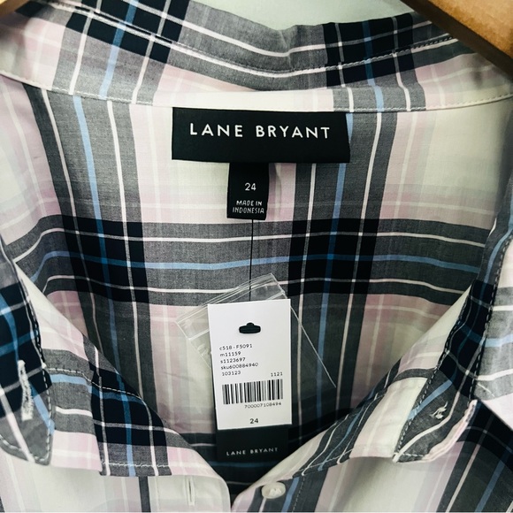 Lane Bryant Plaid Button Down Shirt NWT Size 24 - Picture 5 of 5